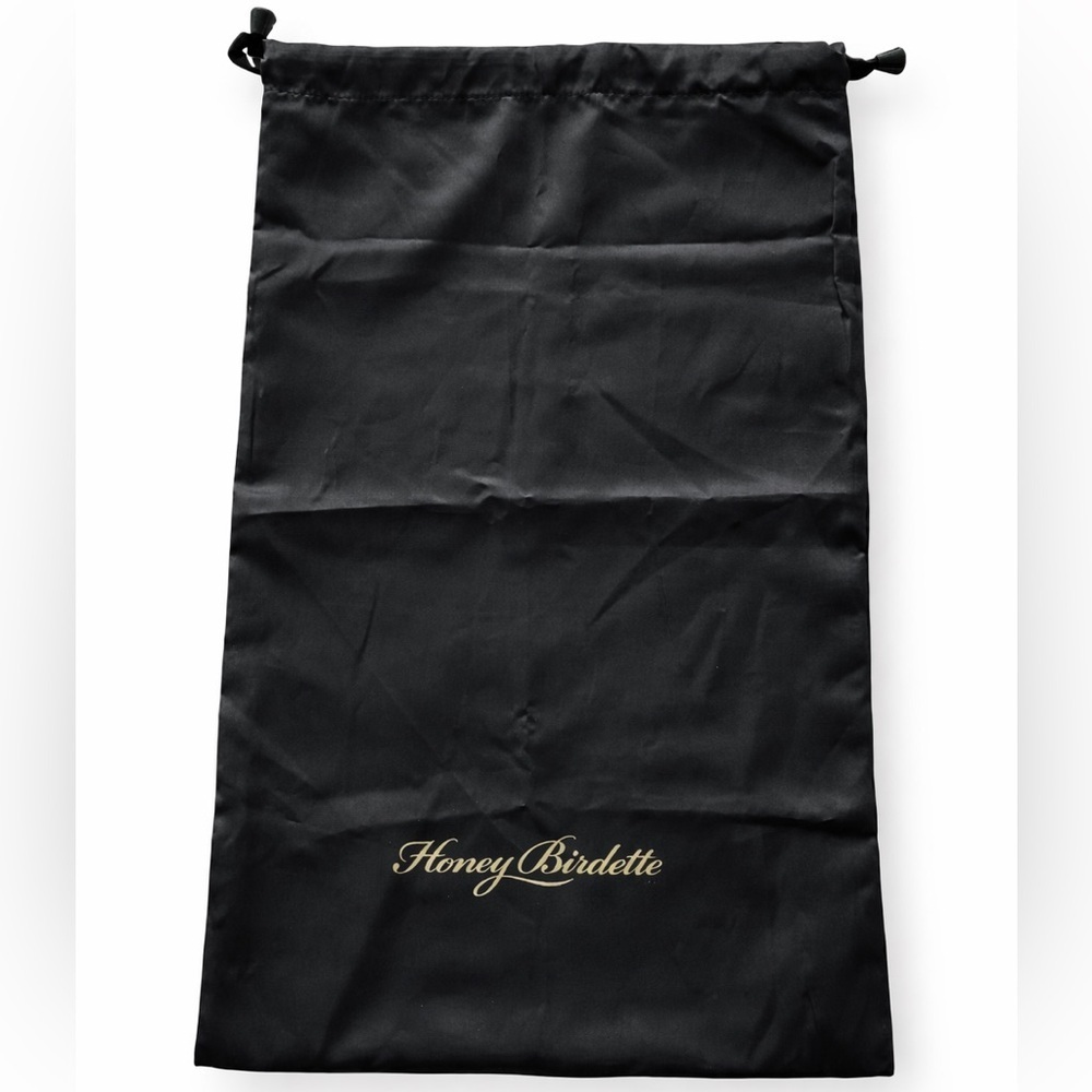 Honey Birdette Large Black Satin Drawstring Lingerie Dust Bag
